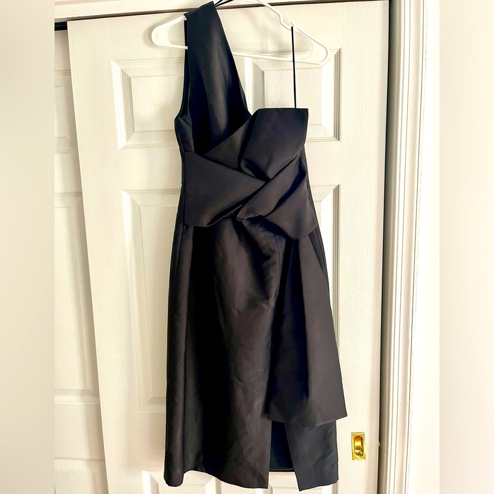 Keepsake, bought from Tuckernuck for a formal wedding. One sleeve, satin dress